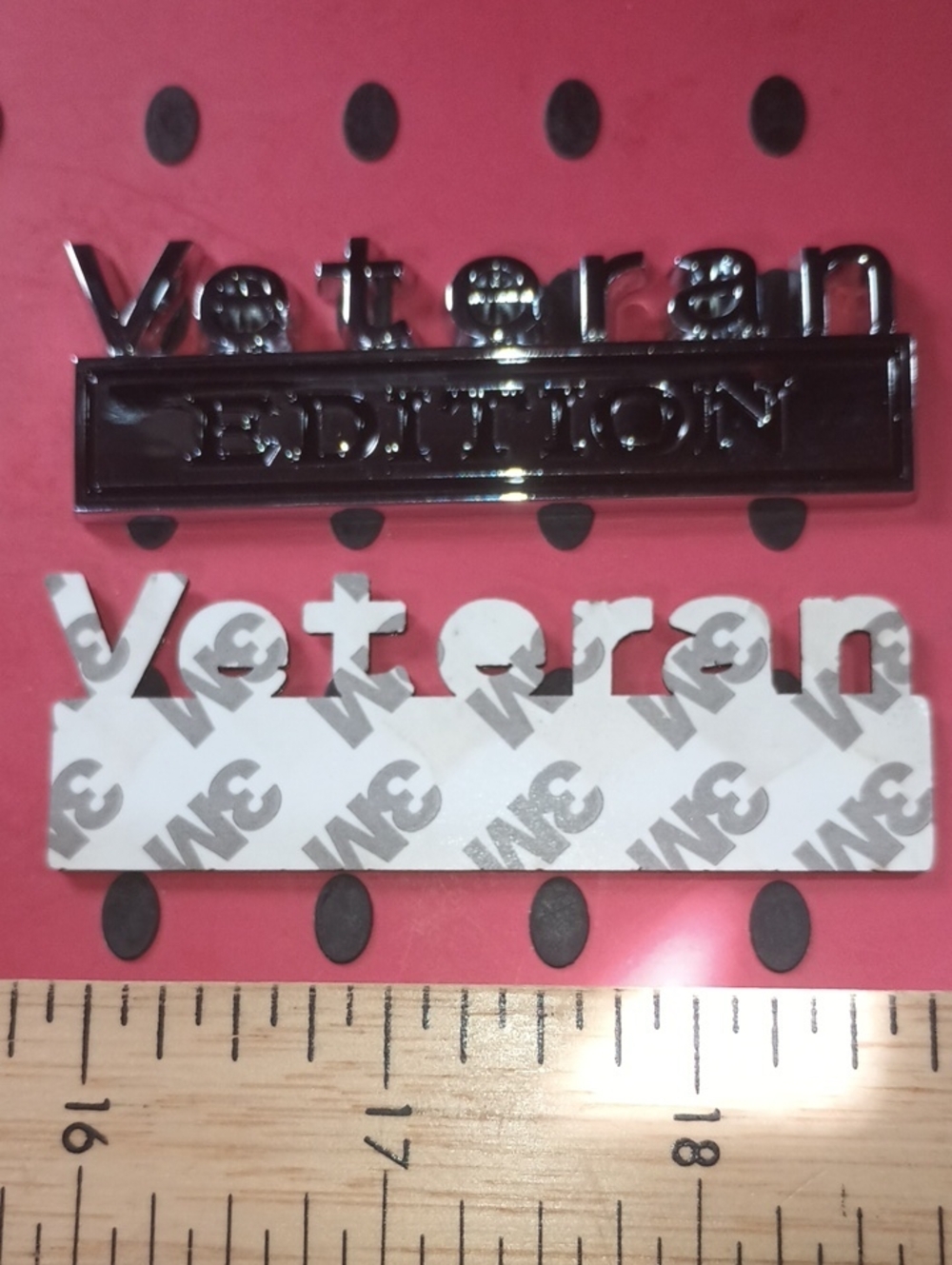 Veteran Edition Chrome Automotive Emblem - Black Chrome
